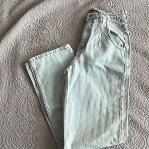 Tall Light Wash Seam Detail Wide Leg Jean US12